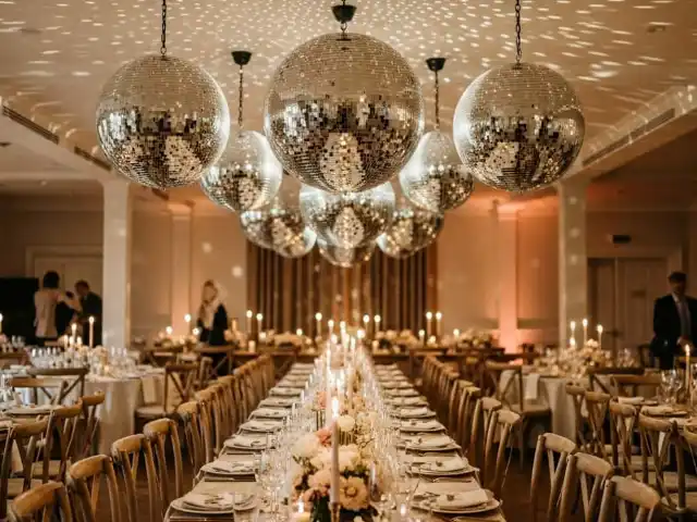 Instalación Profesional de Bolas Disco para Bodas