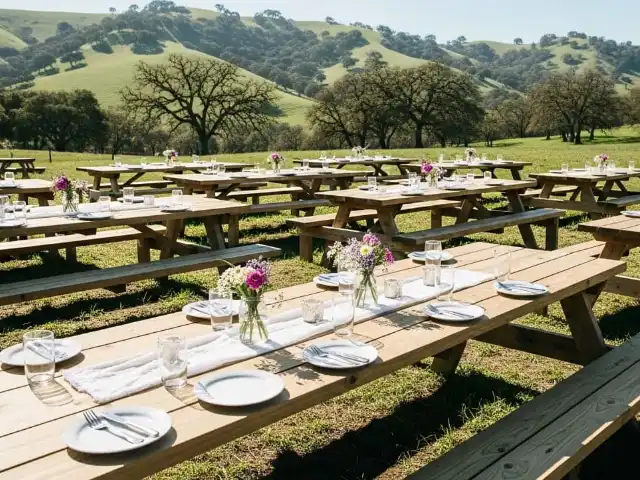 Mesas Picnic Resistentes para Eventos Exteriores REDEIL