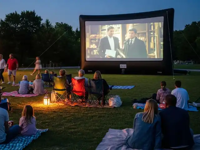 Pantalla de Cine Inflable para Eventos Nocturnos