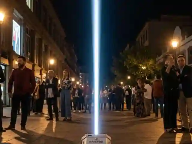 Sky Tracker 7000W iluminando cielo en concierto masivo